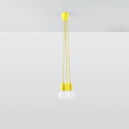Lámpara colgante Tina amarillo, 3 luces