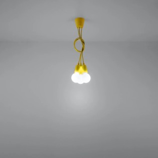 Lámpara colgante Tina amarillo, 3 luces