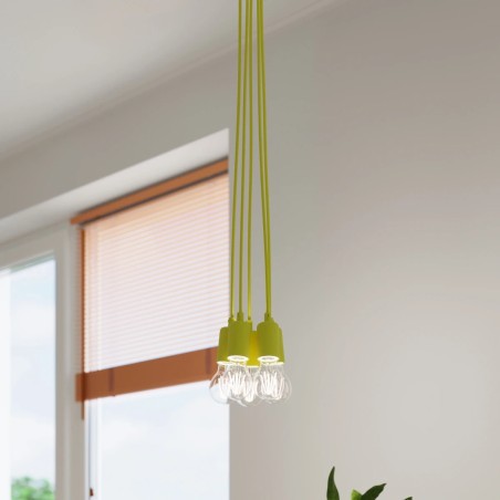 Lámpara colgante Tina amarillo, 3 luces
