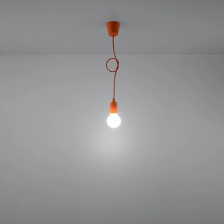Lámpara colgante Tina naranja, 1 luz