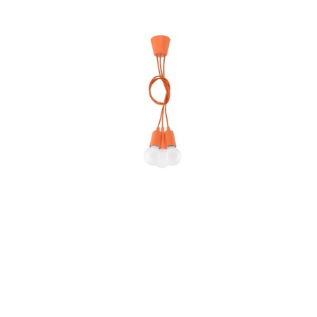 Lámpara colgante Tina naranja, 3 luces