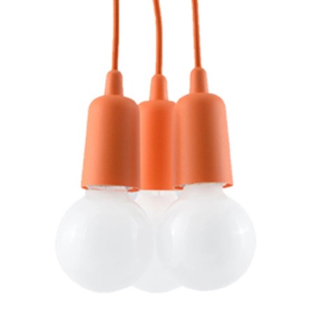 Lámpara colgante Tina naranja, 3 luces