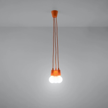 Lámpara colgante Tina naranja, 3 luces