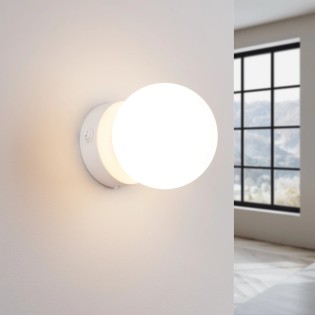 Aplique de pared Vaba blanco, 1 luz
