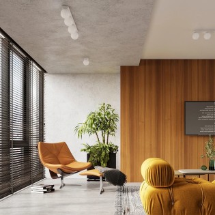 Foco de superficie Eaus blanco, 1 luz