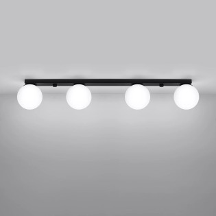 Regleta Eaus negro, 4 luces