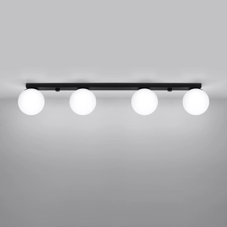 Regleta Eaus negro, 4 luces
