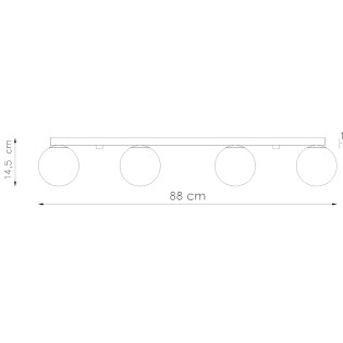 Regleta Eaus negro, 4 luces
