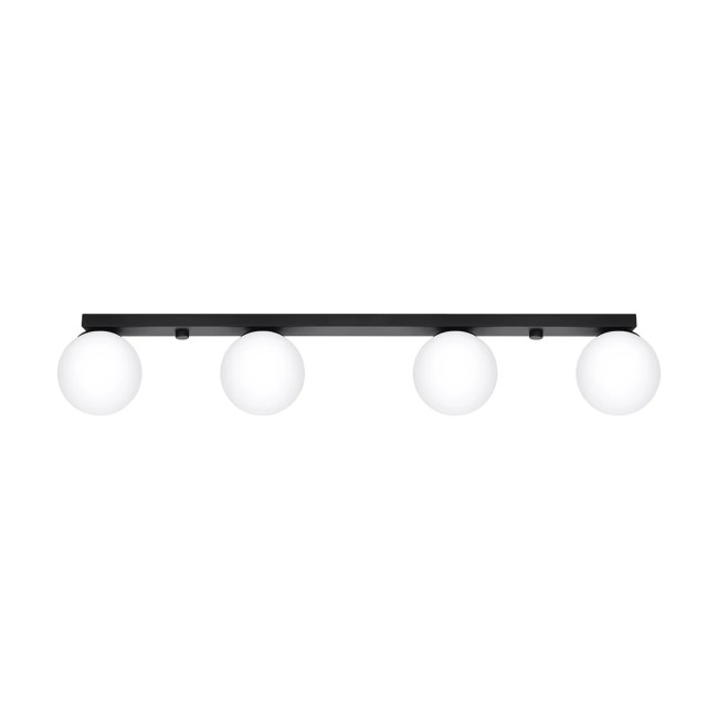 Regleta Eaus negro, 4 luces