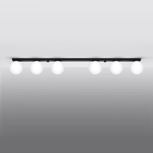 Regleta Eaus negro, 6 luces