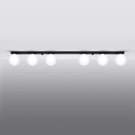 Regleta Eaus negro, 6 luces