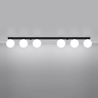 Regleta Eaus negro, 6 luces