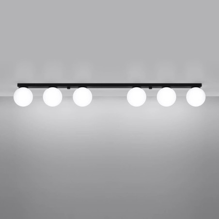 Regleta Eaus negro, 6 luces