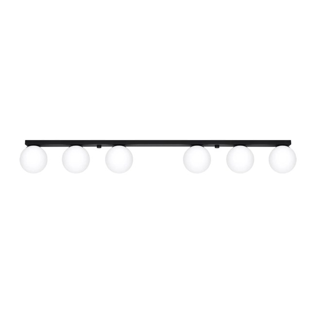 Regleta Eaus negro, 6 luces