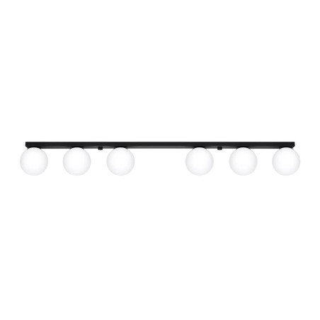 Regleta Eaus negro, 6 luces
