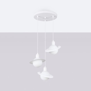 Lámpara colgante Rena blanco, 3 luces