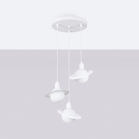 Lámpara colgante Rena blanco, 3 luces