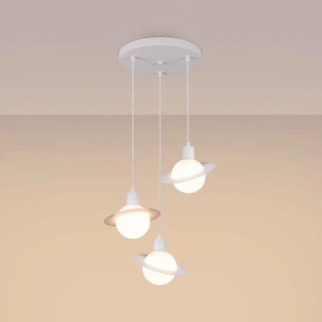 Lámpara colgante Rena blanco, 3 luces