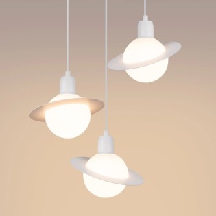 Lámpara colgante Rena blanco, 3 luces