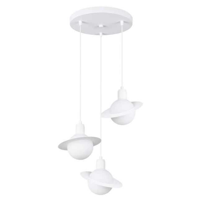 Lámpara colgante Rena blanco, 3 luces