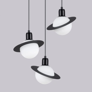 Lámpara colgante Rena negro, 3 luces