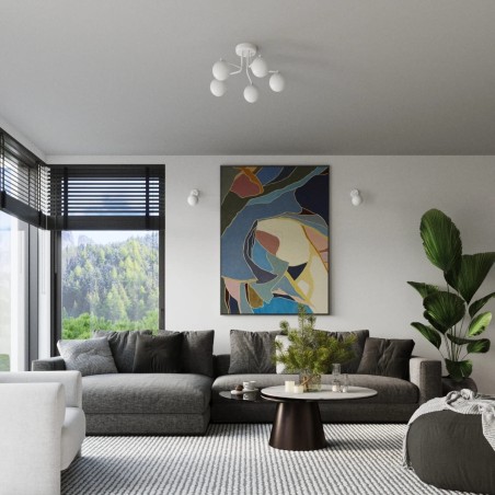 Lámpara Cumo blanco, 5 luces