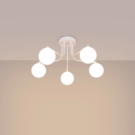 Lámpara Cumo blanco, 5 luces