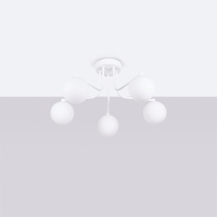 Lámpara Cumo blanco, 5 luces