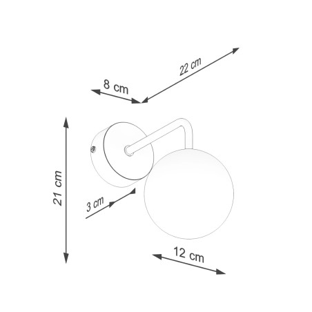 Aplique de pared Cumo negro, 1 luz