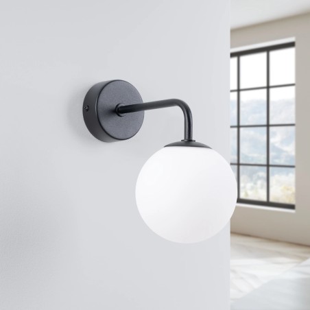 Aplique de pared Cumo negro, 1 luz