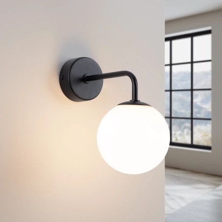 Aplique de pared Cumo negro, 1 luz