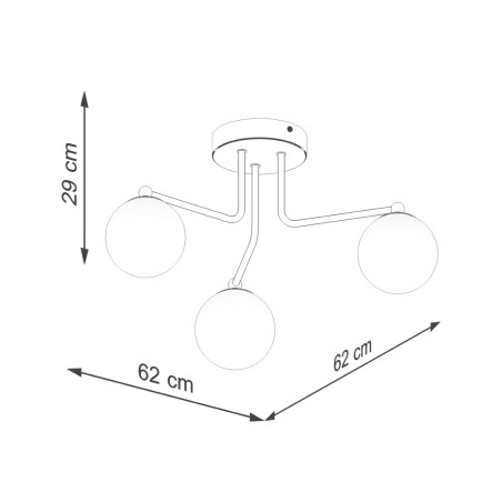 Lámpara Cumo negro, 3 luces