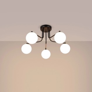 Lámpara Cumo negro, 5 luces