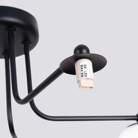 Lámpara Cumo negro, 5 luces