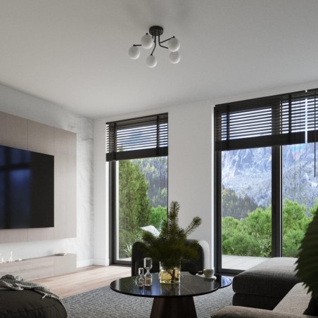 Lámpara Cumo negro, 5 luces