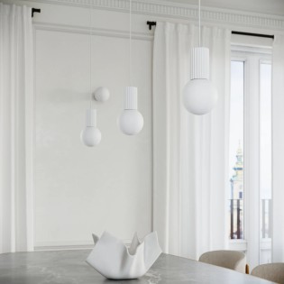 Lámpara colgante Mido blanco, 1 luz