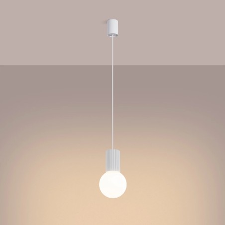 Lámpara colgante Mido blanco, 1 luz