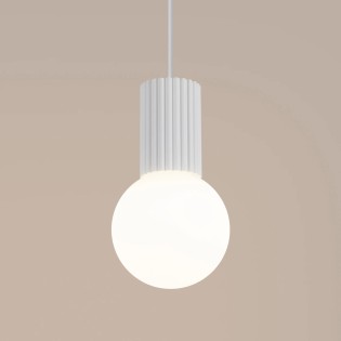 Lámpara colgante Mido blanco, 1 luz