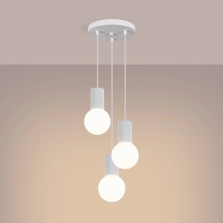 Lámpara colgante Mido blanco, 3 luces