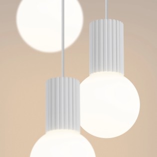 Lámpara colgante Mido blanco, 3 luces