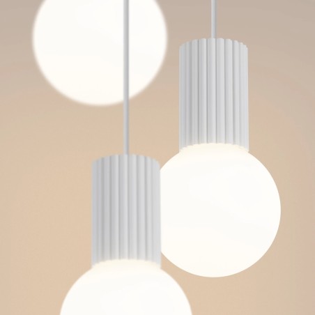 Lámpara colgante Mido blanco, 3 luces