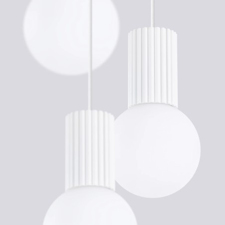 Lámpara colgante Mido blanco, 3 luces