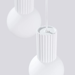 Lámpara colgante Mido blanco, 3 luces