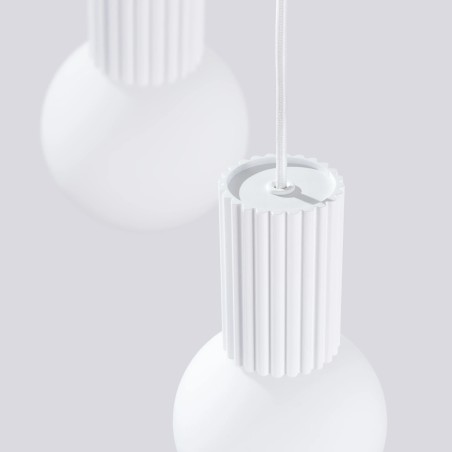Lámpara colgante Mido blanco, 3 luces
