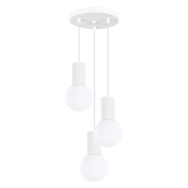 Lámpara colgante Mido blanco, 3 luces