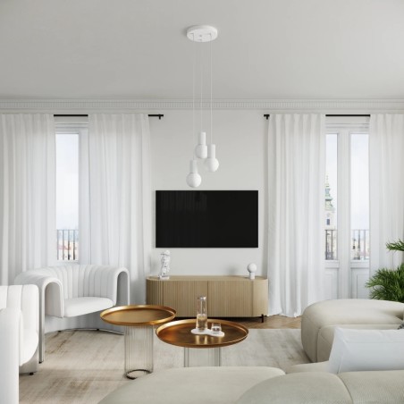 Lámpara colgante Mido blanco, 3 luces