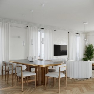 Lámpara colgante Mido blanco, 3 luces