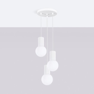 Lámpara colgante Mido blanco, 3 luces