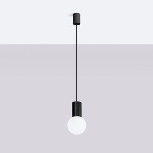 Lámpara colgante Mido negro, 1 luz