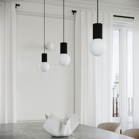 Lámpara colgante Mido negro, 1 luz
